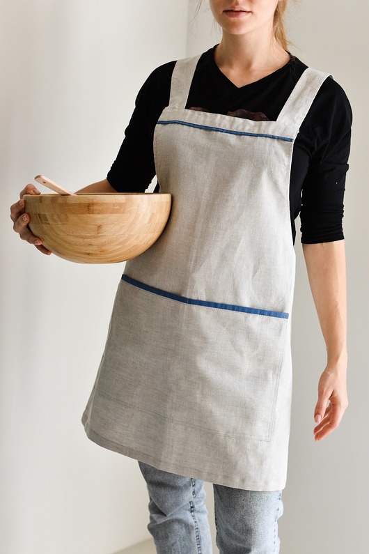 fartuszek lniany, fartuch dla cukiernika, 